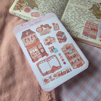 Cosy Bookstore sticker sheet