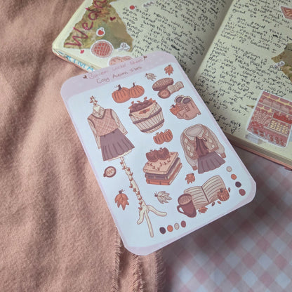 Cozy Autumnal Vibes sticker sheet
