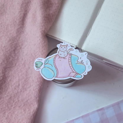 Tired Frog Sticker