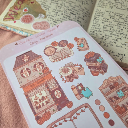 Cosy Bookstore sticker sheet