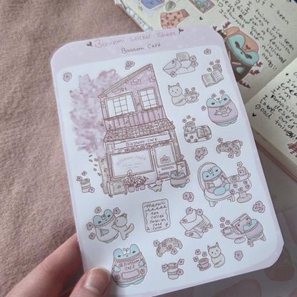 Blossom Café sticker sheet